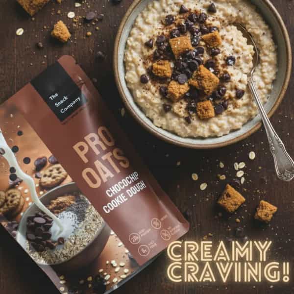 The Snack Company Protein Oats - Chocochip Cookie Dough | 20.5G Protein | 6G Fibre | No Soy
