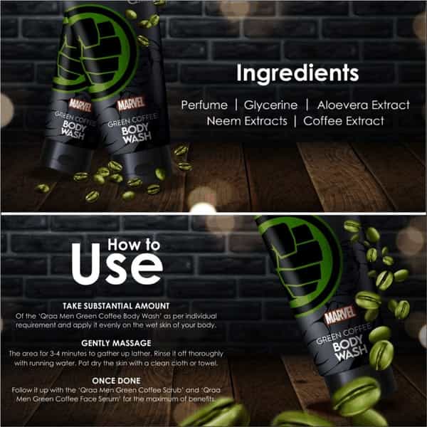Qraa Men Hulk Green Coffee Body Care Kit