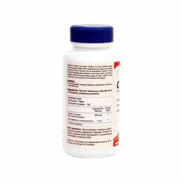 Healthvit C-Vitan-Z Vitamin C & Zinc For Immunity & Healthy Skin -120 Tablets