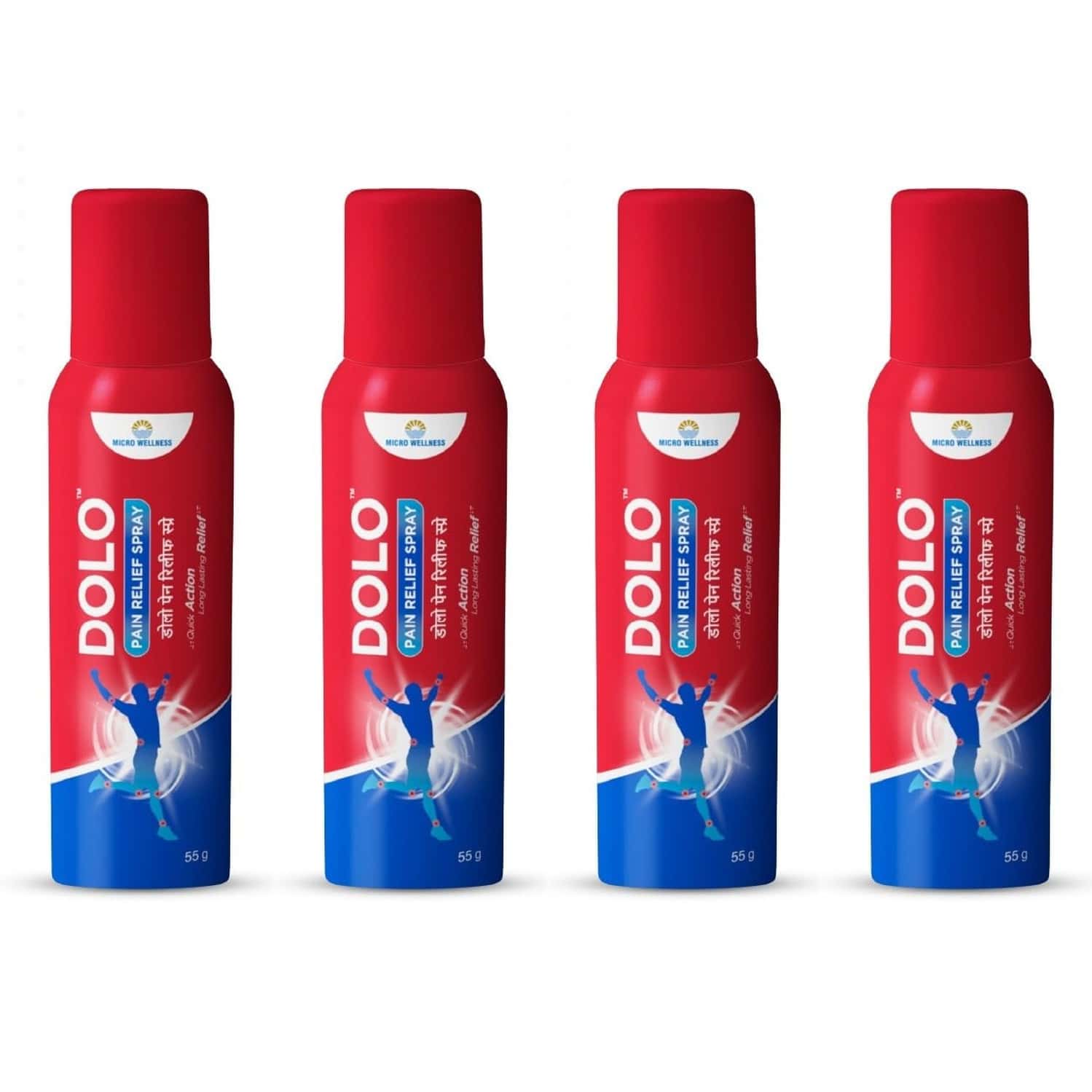 Dolo Pain Relief Spray Muscle And Joint Pain Reliever 55ml Pack Of 4