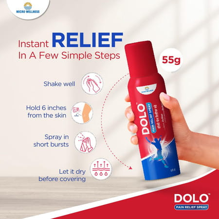 Dolo Pain Relief Spray Muscle And Joint Pain Reliever 55ml Pack Of 4