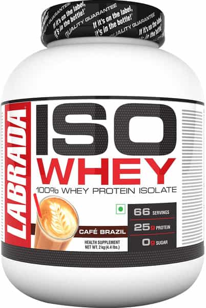 Labrada Iso Whey 100% Whey Protein Isolate- 4.4 Lbs (2Kg) (Cafe Brazil)