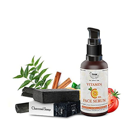 Tnw-The Natural Wash Vitamin C Face Serum And Handmade Charcoal Deep Cleansing Bath Soap