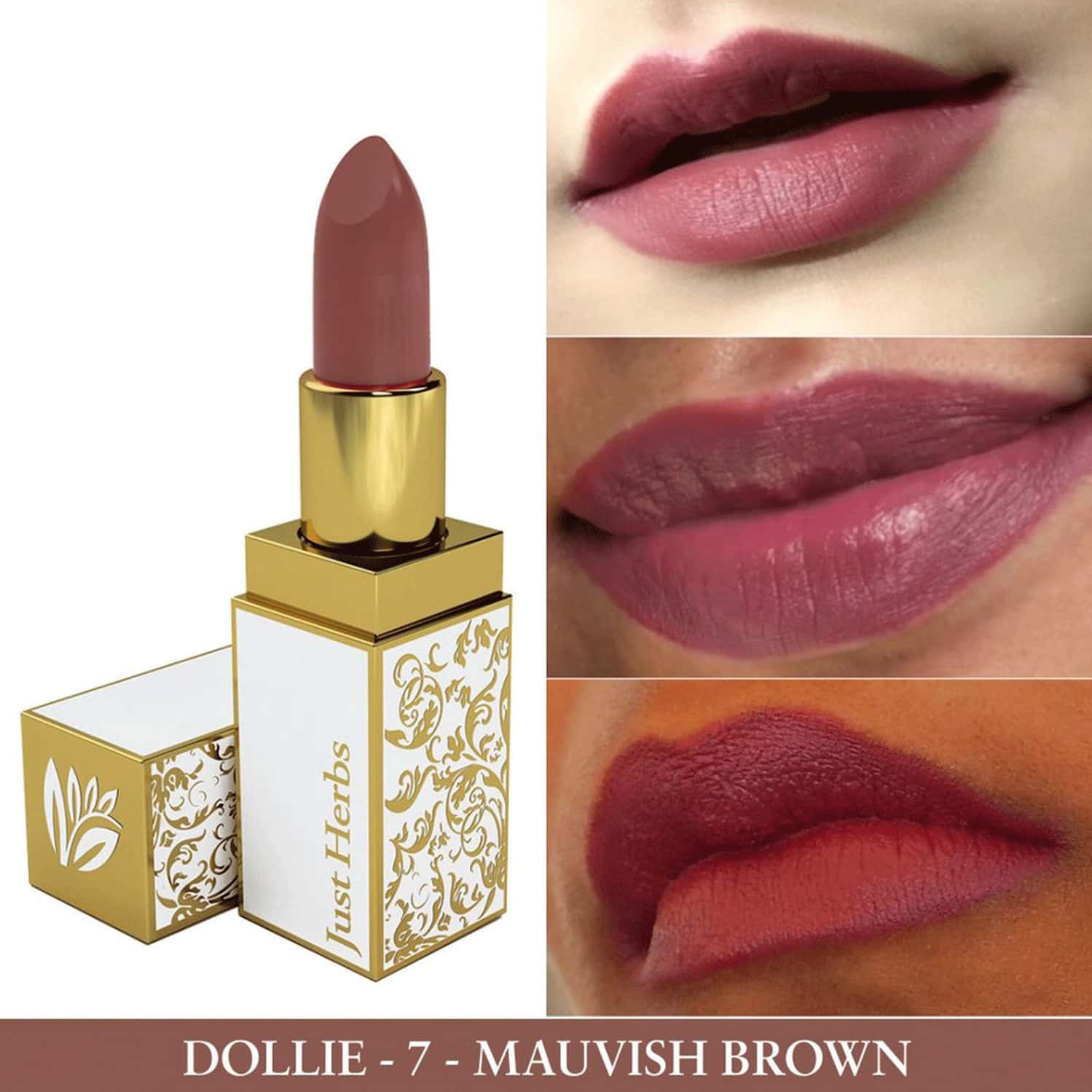 Buy JUST HERBS HERB ENRICHED AYURVEDIC LIPSTICK (MAUVISH BROWN SHADE NO