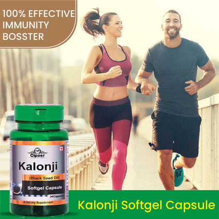 Cipzer Kalonji 30 Capsule Cold Pressed Black Seed For Hair Growth | Hair Fall Control & Healthy Skin