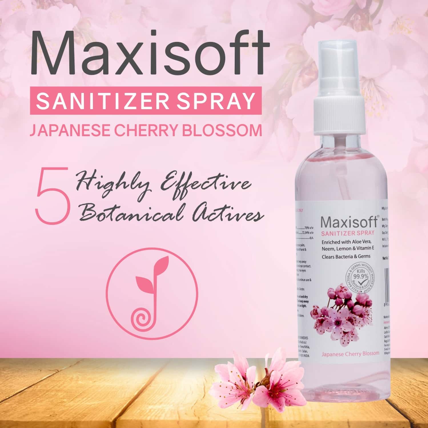 Buy MAXISOFT HAND SANITIZER SPRAY (JAPANESE CHERRY BLOSSOM) (120 ML