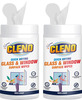 Cleno Quick Drying Glass & Window Surface Wet Wipes E- 50 Wipes (Pack Of 2)