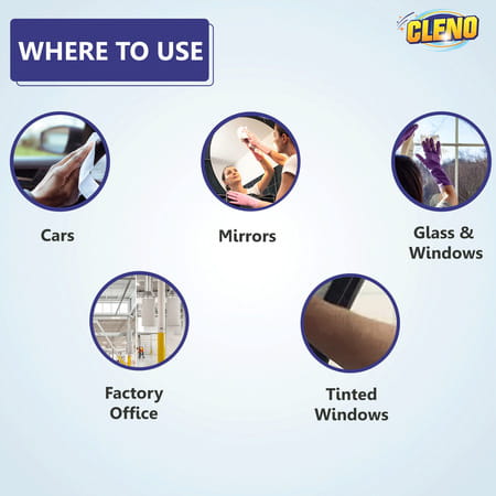 Cleno Quick Drying Glass & Window Surface Wet Wipes E- 50 Wipes (Pack Of 2)