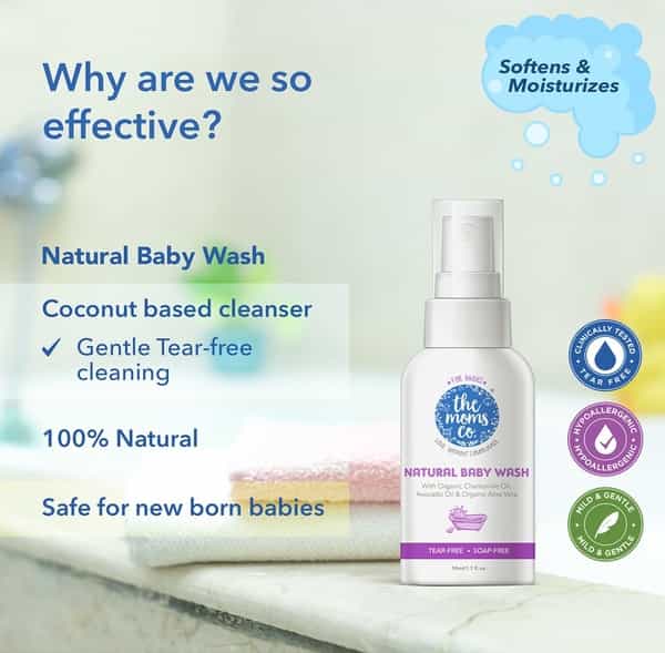 The Moms Co. Natural (Pack Of 2X50 Ml) Baby Wash Bottle Of 100 Ml