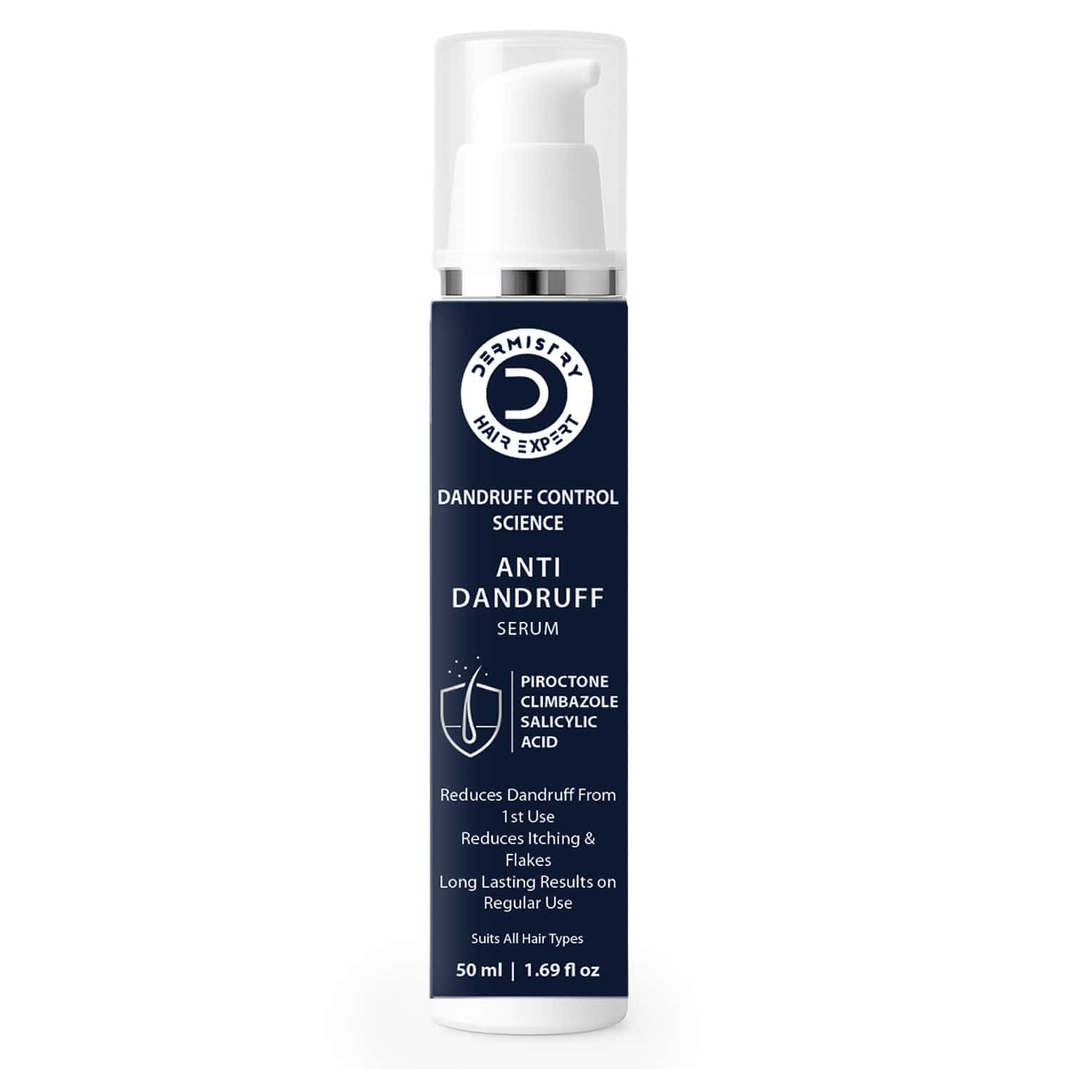 Dermistry Anti Dandruff Piroctone Climbazole Salicylic Acid Hair Serum Flakes Dry Itchy Scalp 50ml