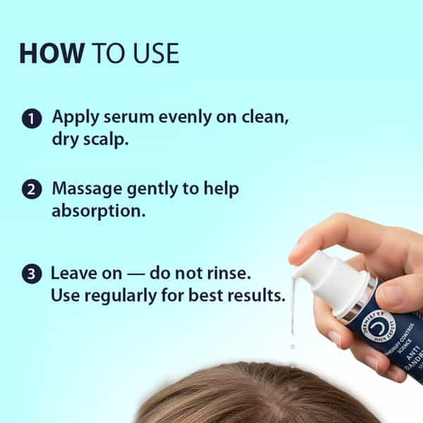 Dermistry Anti Dandruff Piroctone Climbazole Salicylic Acid Hair Serum Flakes Dry Itchy Scalp 50Ml