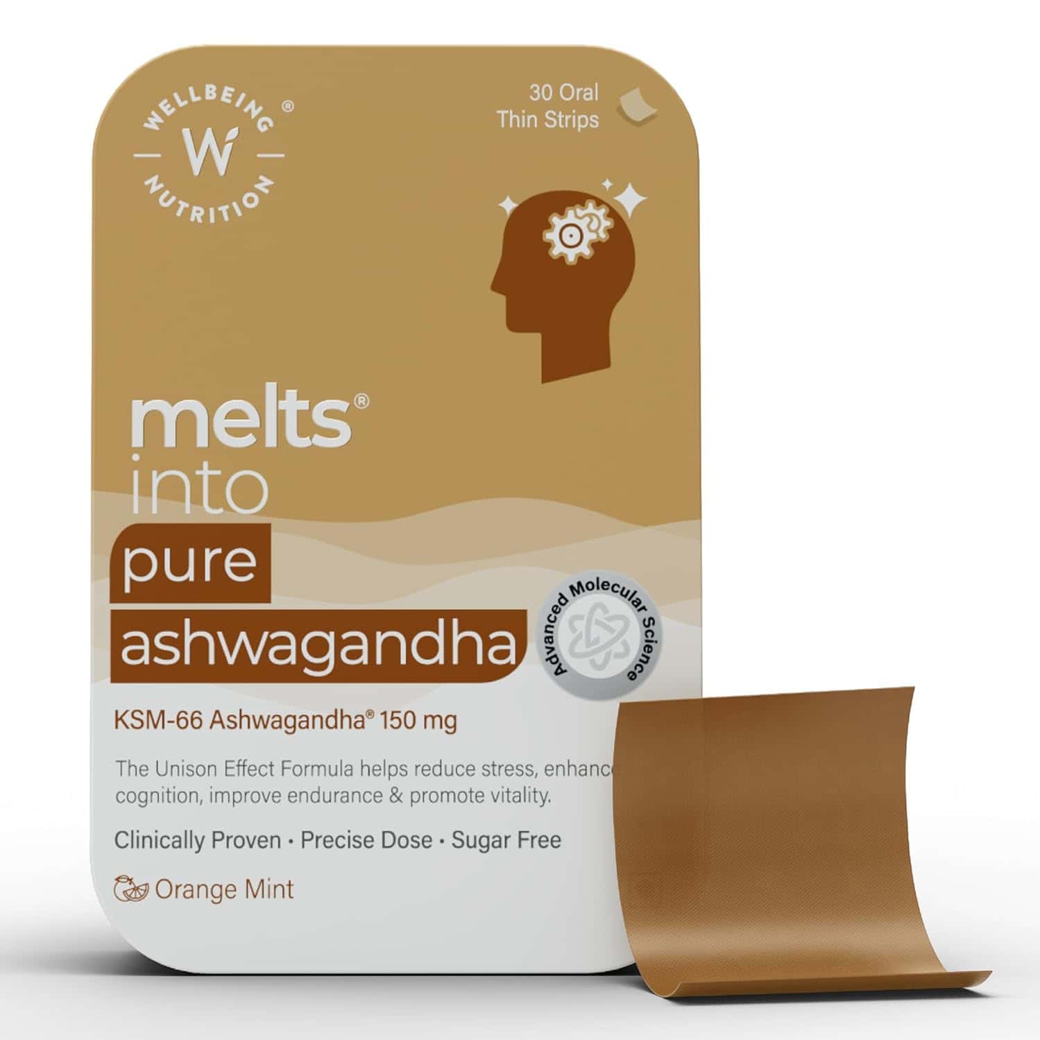 Wellbeing Nutrition Melts Pure Ashwagandha | 30 Oral Strips