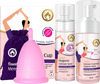 Mom & World Reusable Menstrual Cup (Small) + Intimate Spray 100 Ml Feminine Hygiene Wash 120 Ml