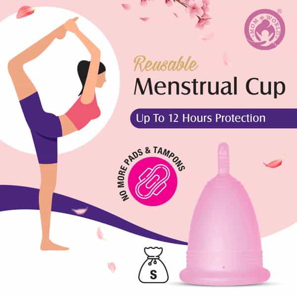 Mom & World Reusable Menstrual Cup (Small) + Intimate Spray 100 Ml Feminine Hygiene Wash 120 Ml