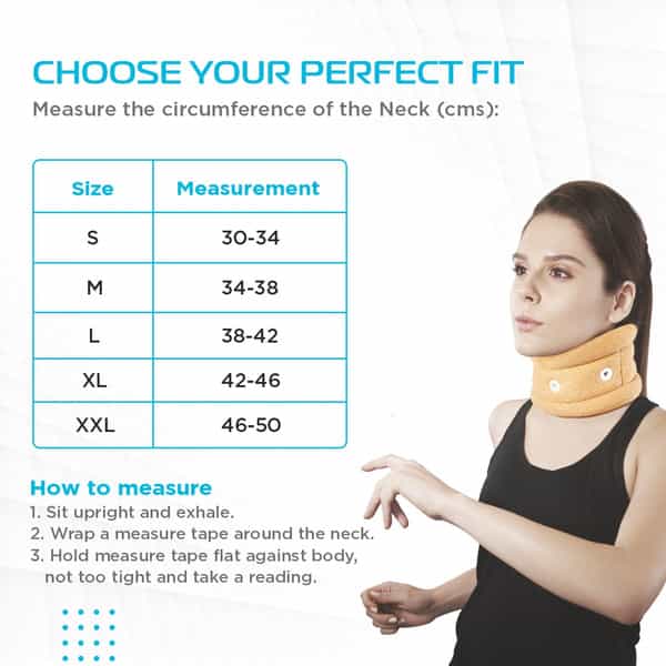 Vissco Cervical Collar Without Chin Support|Provides Support To Neck & Relieves Pain - Large(Beige)
