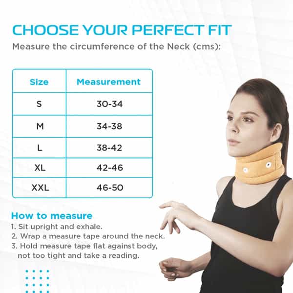Vissco Cervical Collar Without Chin Support|Provides Support To Neck & Relieves Pain - Large(Beige)