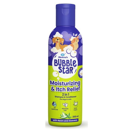 Bubblestar Neem & Aloe Vera 2 In1 Shampoo & Conditioner For Dogs & Cats 200 Ml