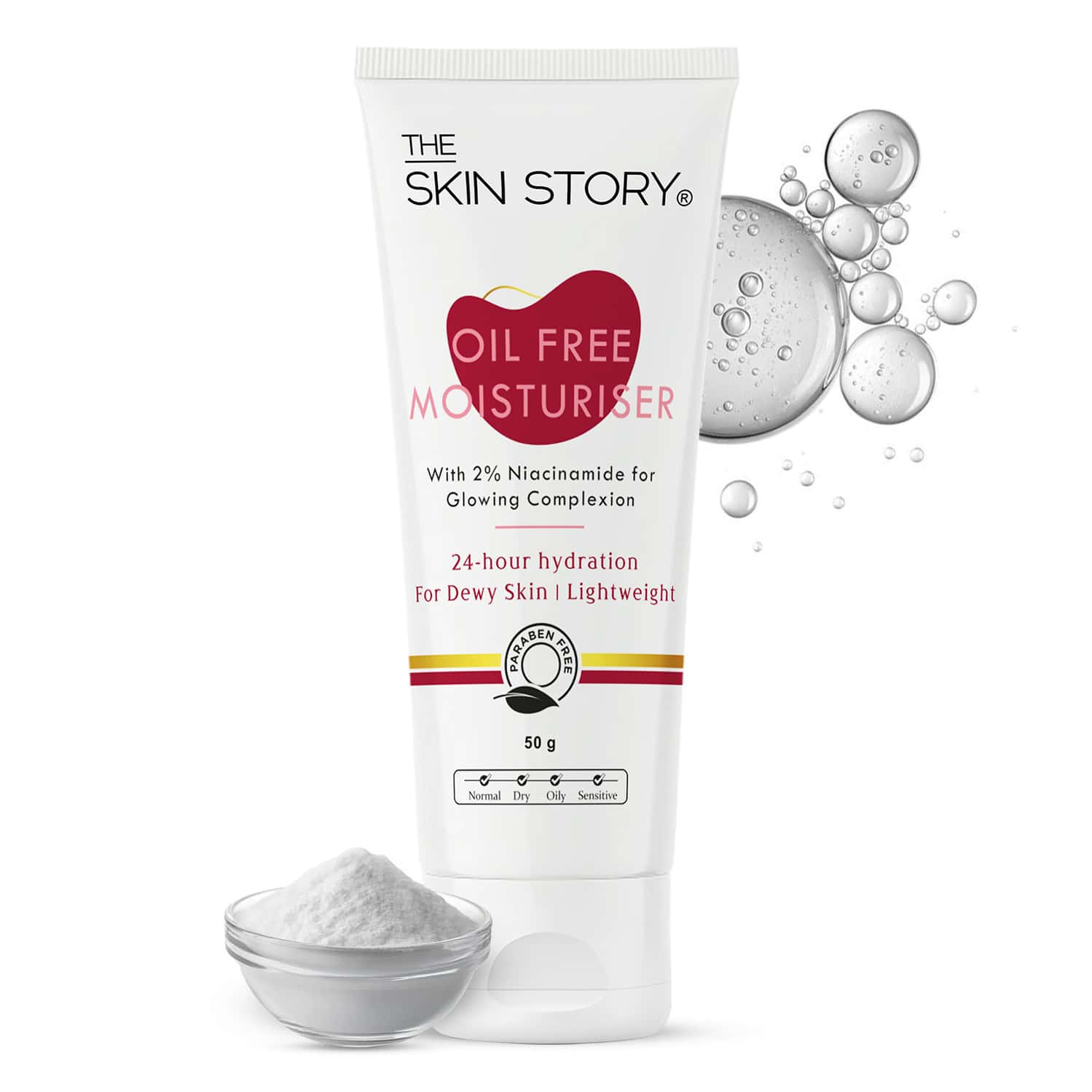 The Skin Story Oil Free Face Moisturiser For Oily Acne Prone Skin Hydrates Adds Glow 50 Gm