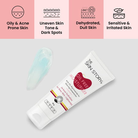 The Skin Story Oil Free Face Moisturiser For Oily Acne Prone Skin Hydrates Adds Glow 50 Gm