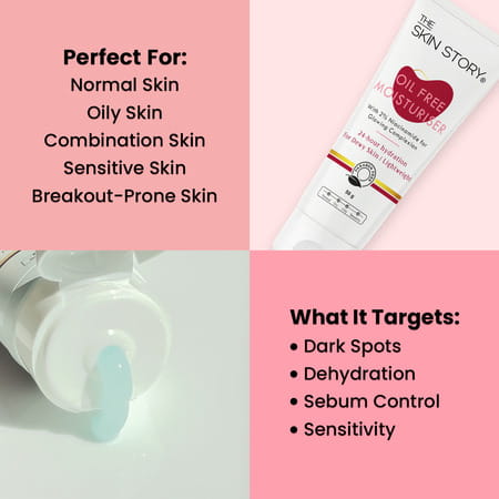 The Skin Story Oil Free Face Moisturiser For Oily Acne Prone Skin Hydrates Adds Glow 50 Gm
