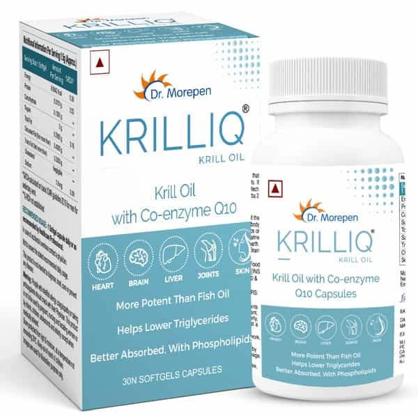 Dr. Morepen Krilliq Krill Oil | With Co Enzyme Q10 | Softgel Capsules | 30 No's