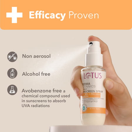 Lotus Dermabotanics 3% Vit C Complex + Ceramide Complex Uv Aqua Sunscreen Spray Spf 50 & Pa++++ 50ml