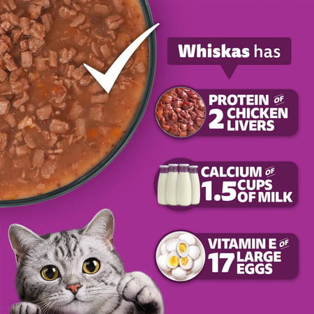 Whiskas Adult (1+ Years) Wet Cat Food | Chicken In Gravy | 80 G (Pack Of 56)