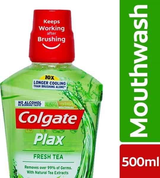 Colgate Plax Antibacterial Mouthwash 24/7 Fresh Breath With Natural Tea Extracts (Fresh Tea) -500Ml