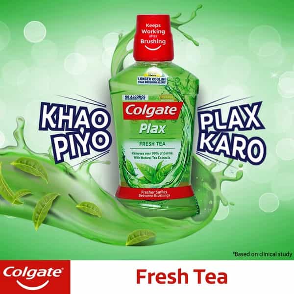 Colgate Plax Antibacterial Mouthwash 24/7 Fresh Breath With Natural Tea Extracts (Fresh Tea) -500Ml
