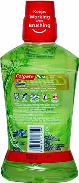 Colgate Plax Antibacterial Mouthwash 24/7 Fresh Breath With Natural Tea Extracts (Fresh Tea) -500Ml