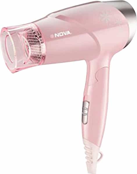 Nova Nhp 8202 Premium 1400 Watts Hot And Cold Foldable Hair Dryer For Women (Pink)