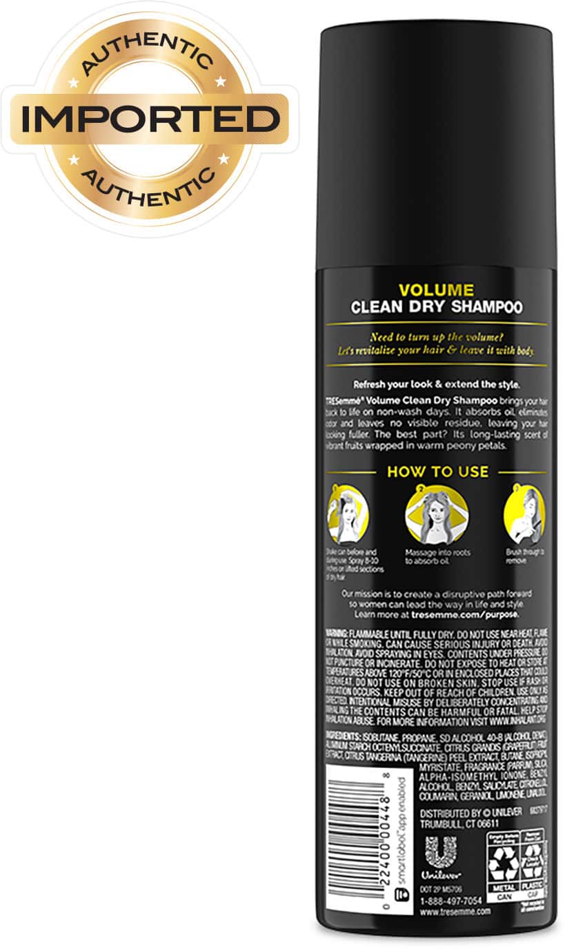 Buy TRESEMME VOLUME CLEAN DRY SHAMPOO REVIVES HAIR INSTANTLY REMOVES