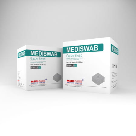 Medica Mediswab Gauze Swab Sterile E/O 5cm X 5cm X 8ply 5 Pcs Pack