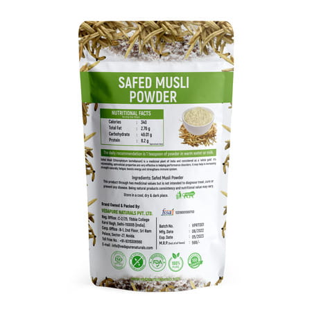 Vedapure Safed Musli Supports Vigor & Vitality -100gram