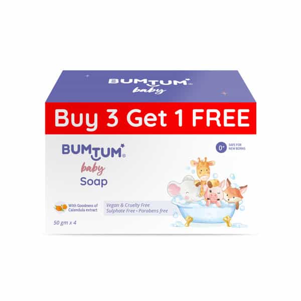 Bumtum Baby Soap With Goodness Of Calendula Extract Parabens Free Vegan & Cruelty Free Pack Of 4