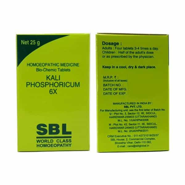 Sbl Kali Phosphoricum Biochemic Tablet 6X 25 Gm Pack Of 2