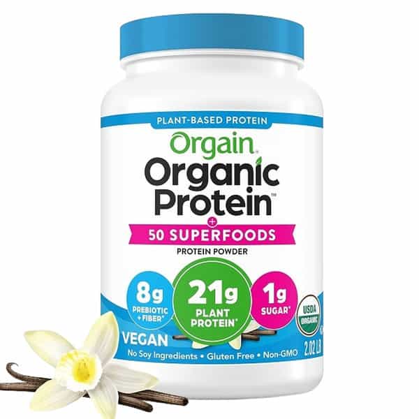 Orgain Organic Plant Based Protein Powder | Gluten Free | Vanilla Bean | 1 Count | 2.74 Pound
