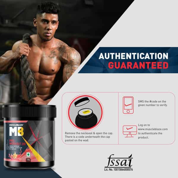 Muscleblaze Pre Workout 200 200Mg Caffeine 2200Mg Citrulline (Fruit Splash 100G 20 Servings)