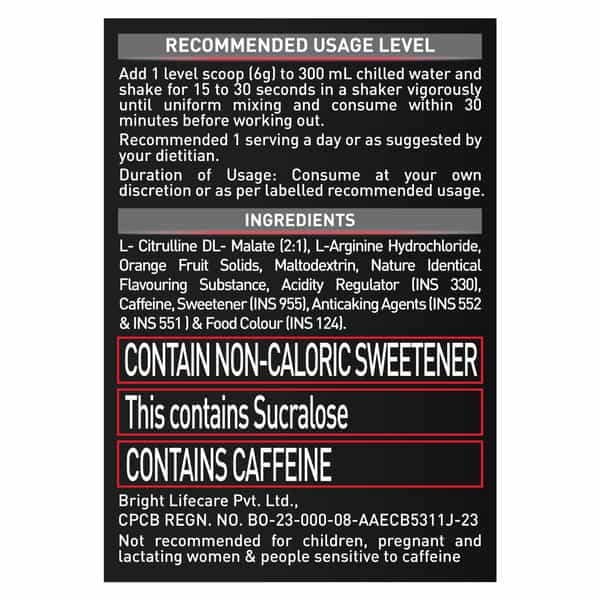 Muscleblaze Pre Workout 200 200Mg Caffeine 2200Mg Citrulline (Fruit Splash 100G 20 Servings)