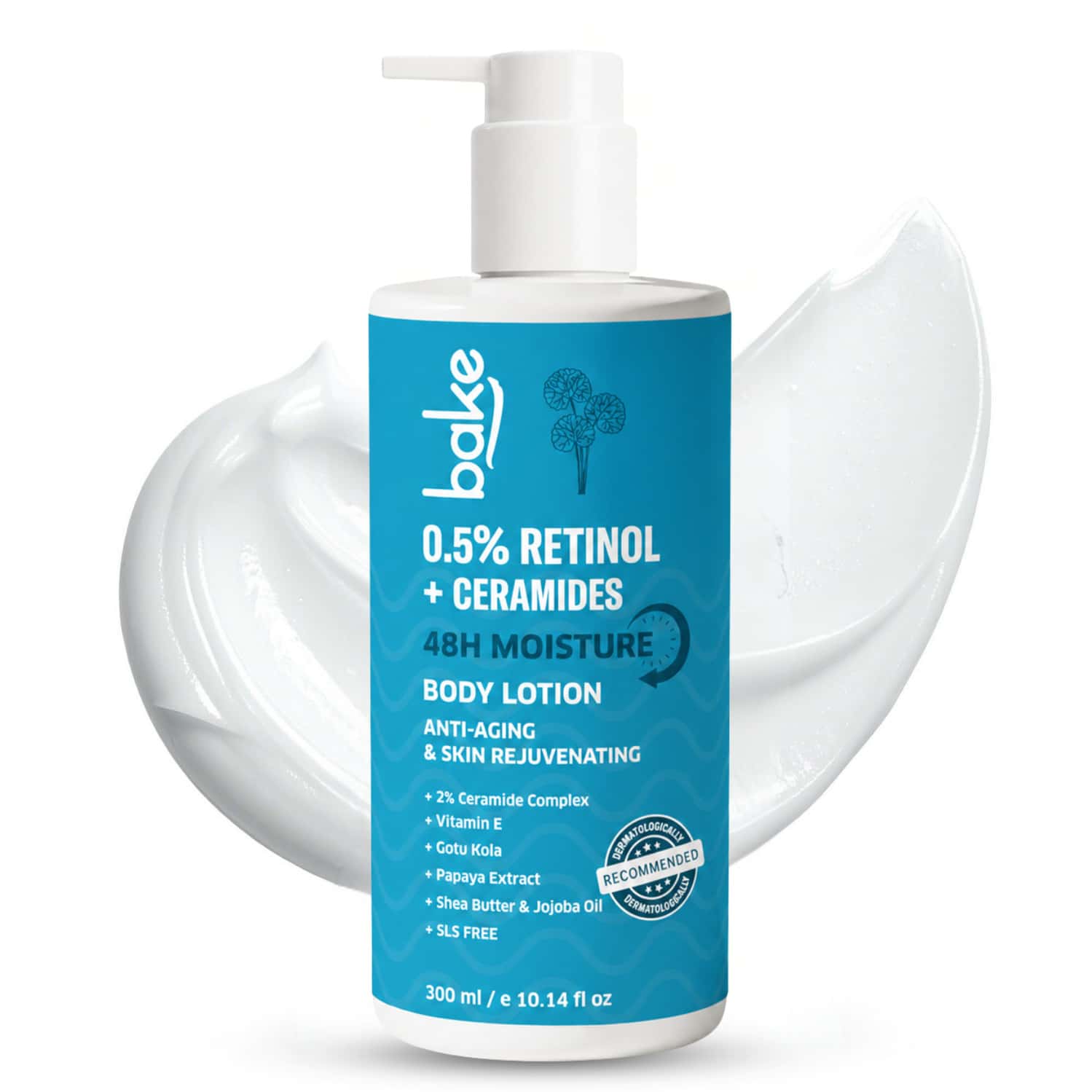 Bake0.5% Retinol + 2% Ceramide Body Lotion For Dry| Aging Skin And Reduce Fine Lines (300ml)