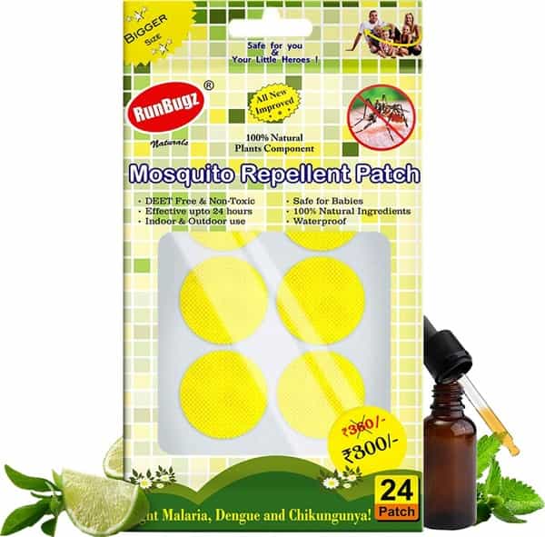Runbugz Mosquito Repellent Patches Anti Mosquito Patch 24 Patches - Yellow