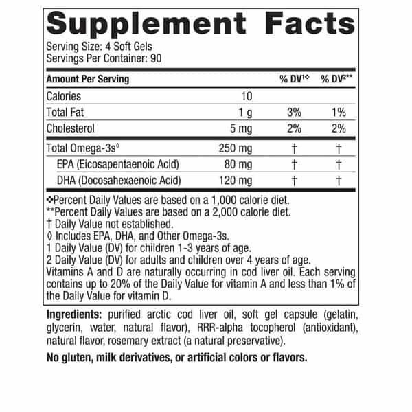 Nordic Naturals Childrens Dha For Omega 3 Artic Cod Liver Fish Oil For Kids 250Mg 360 Mini Softgels