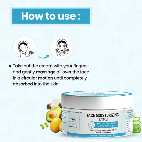 Tnw The Natural Wash Face Moisturizing Cream For Dry To Combination | Sensitive 50 Gm