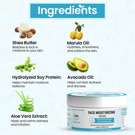 Tnw The Natural Wash Face Moisturizing Cream For Dry To Combination | Sensitive 50 Gm