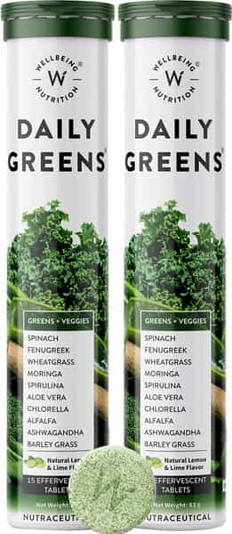 Wellbeing Nutrition Daily Greens Wholefood Multivit For Detox | Weight Management 15 Tabs(Pack Of 2)