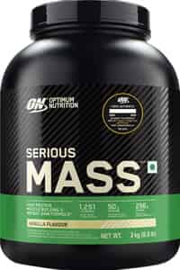 Optimum Nutrition (on) Serious Mass High Protein High Calorie Weight Gainer Powder-3 Kg Vanilla
