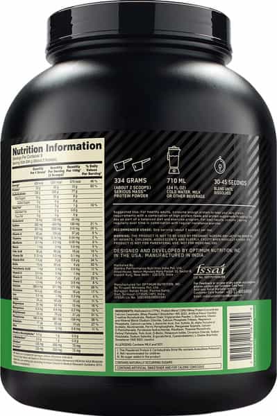 Optimum Nutrition (On) Serious Mass High Protein High Calorie Weight Gainer Powder-3 Kg Vanilla