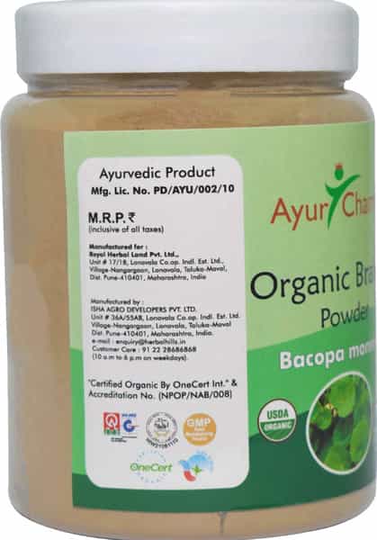 Ayur Champ - Pack Of 2 -Organic Brahmi Powder (Bacopa Monnieri) Hair Care | Memory Support - 200G
