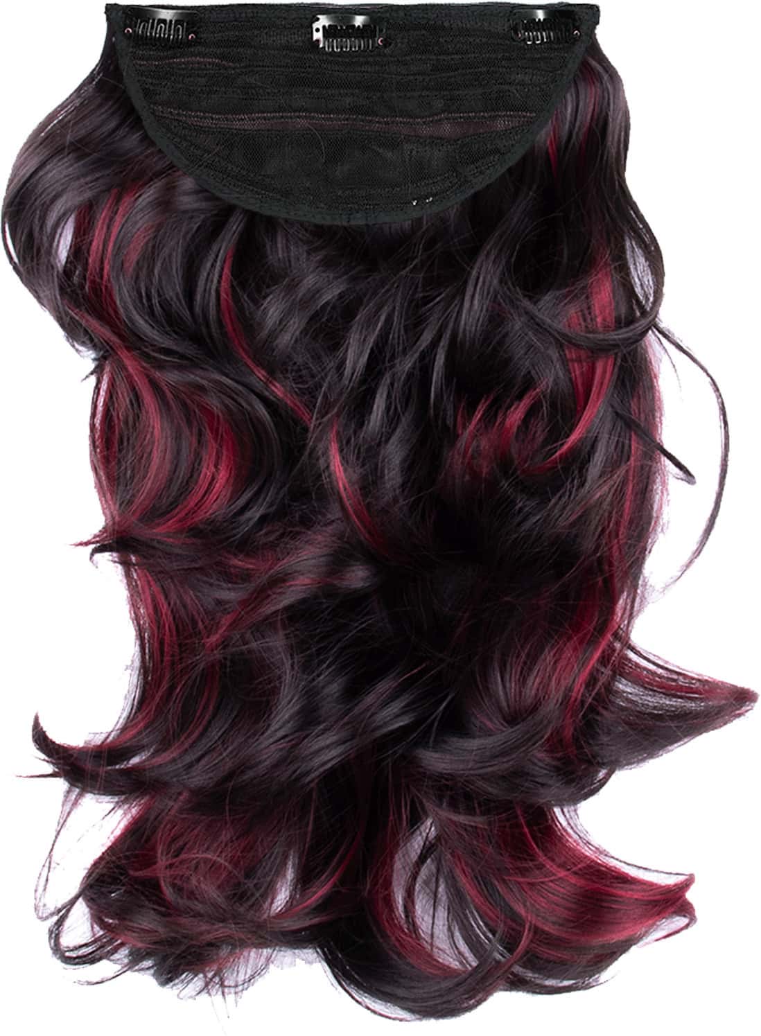 Streak Street Clip-In 18" Out Curl Burgundy Hair Extensions