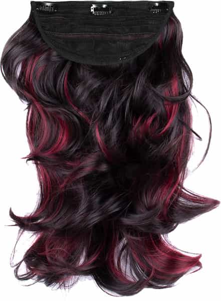Streak Street Clip-In 18" Out Curl Burgundy Hair Extensions